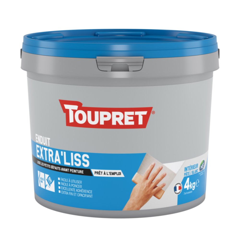 Enduit Extra' Liss pâte 4 kg blanc - TOUPRET