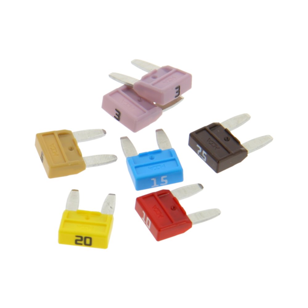 6 mini-fusibles assortis 3A/5A/7,5A/10A/15A/20A - XLTECH