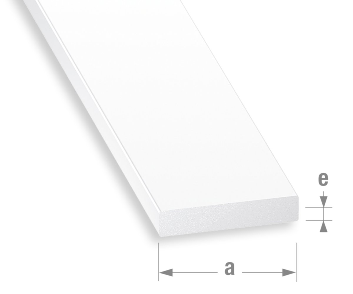 Profilé plat PVC blanc 19 x 3 mm 1m - CQFD