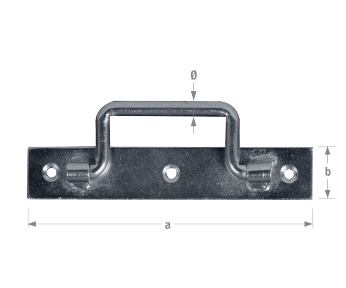 Poignée sur platine 120mm acier zingué - CQFD