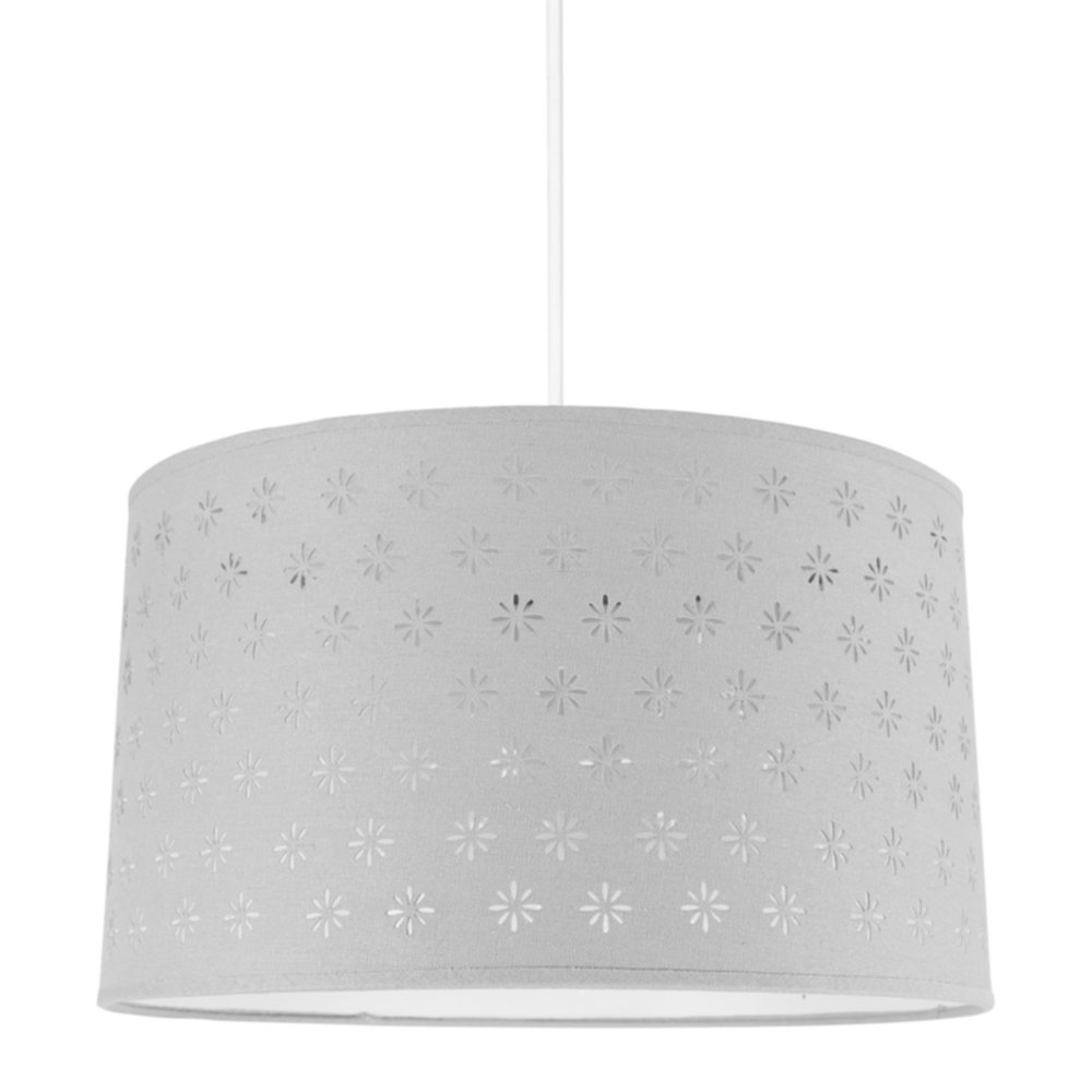 Suspension ronde Fleurs Ø40 x H 23 cm gris - OSTARIA