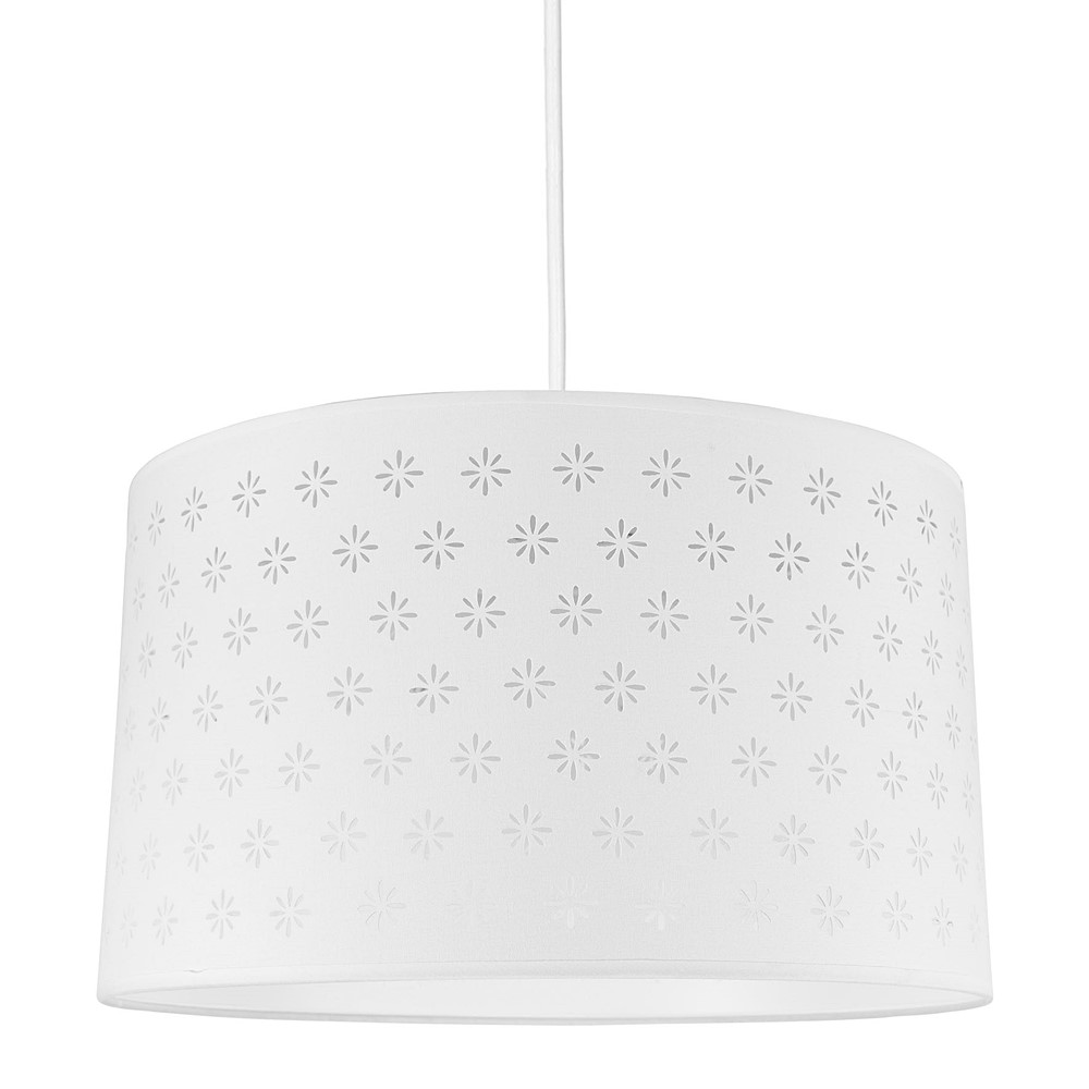 Suspension Cylindrique Fleurs Blanche ∅ 40 cm - OSTARIA