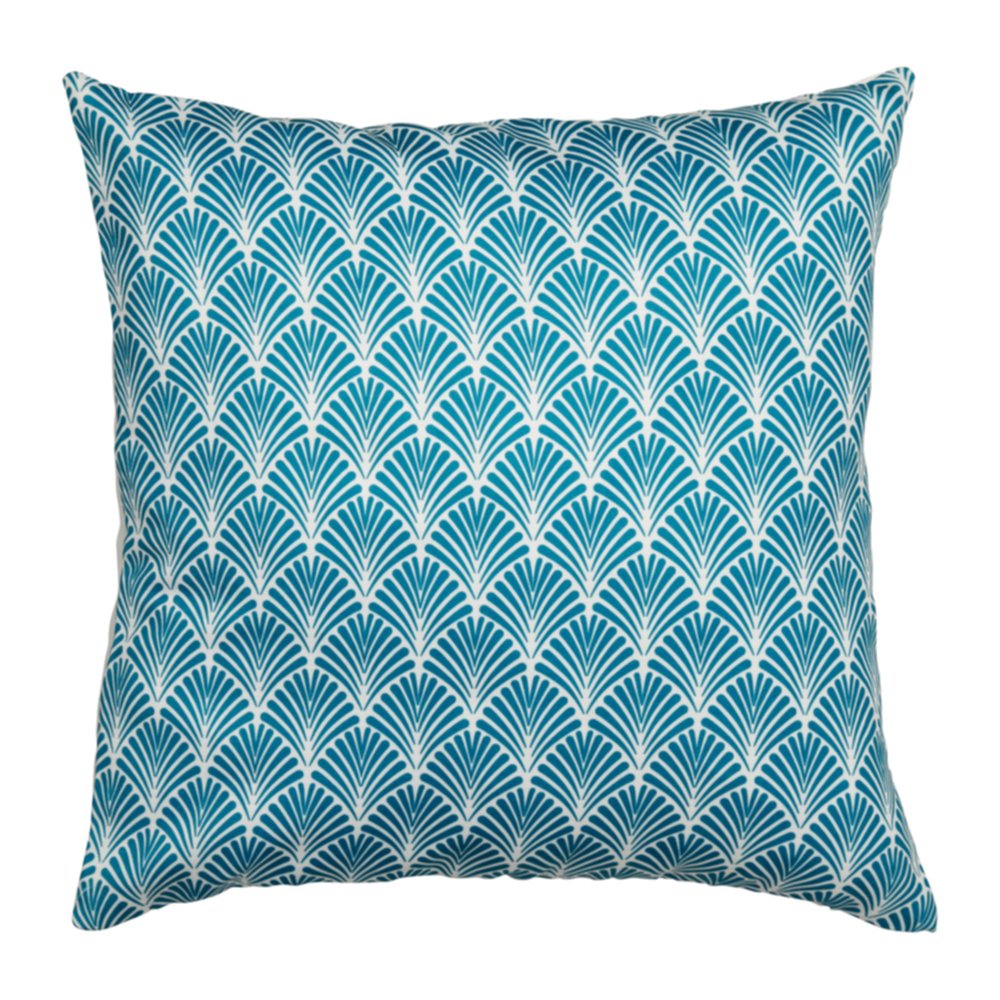 Housse de coussin carrée Eventail 40 x 40 cm bleu denim - OSTARIA