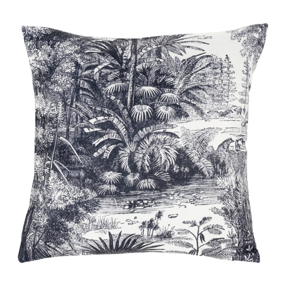 Housse de coussin carrée Art 40 x 40 cm blanc/noir - OSTARIA