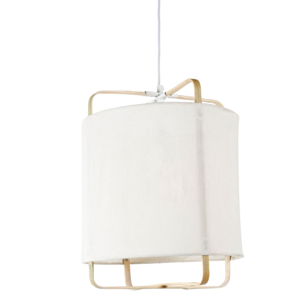 Suspension bambou voile écru Ø30 x H 38 cm - OSTARIA