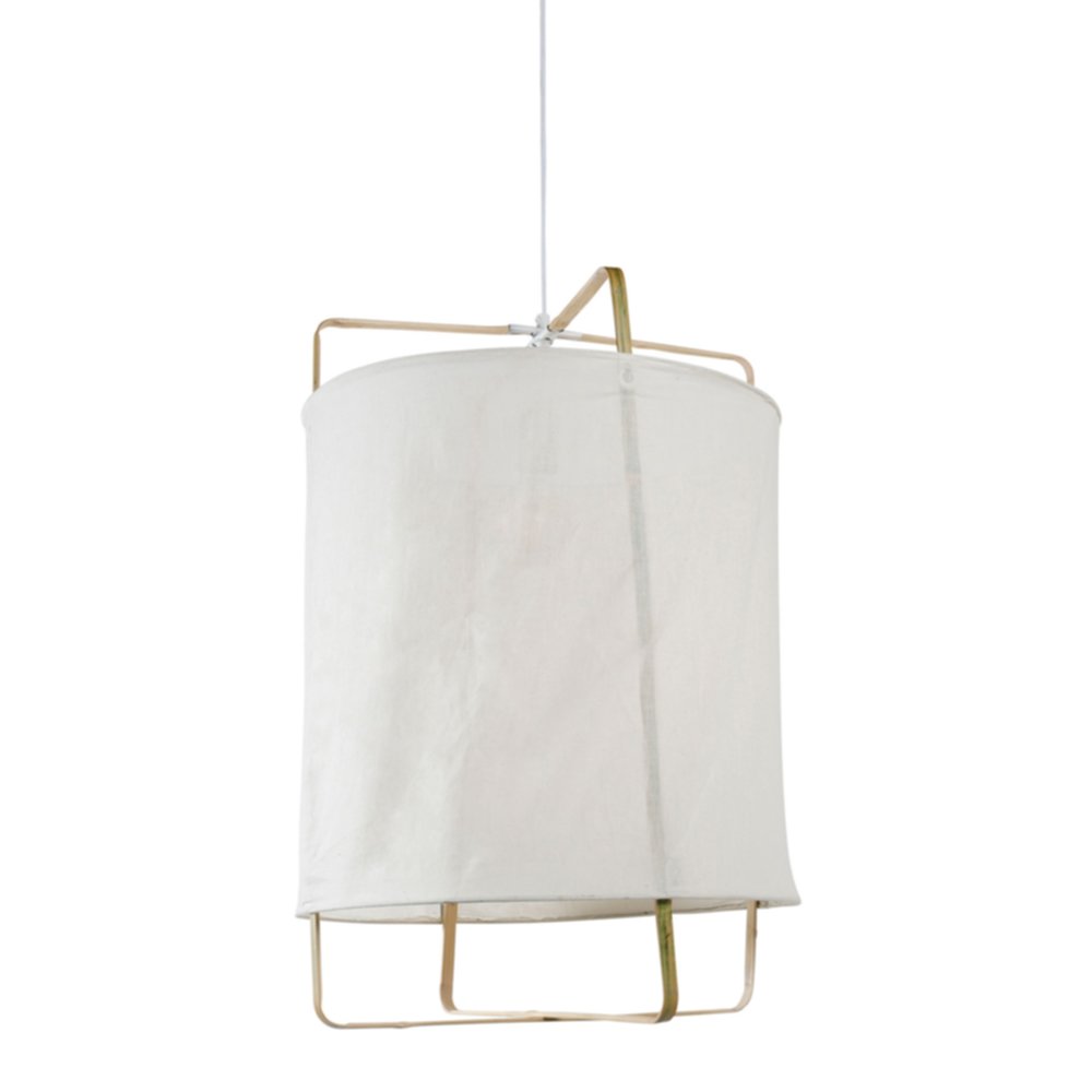 Suspension bambou voile écru Ø44,5 x H 62 cm - OSTARIA