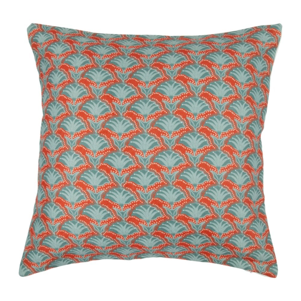 Housse de coussin carrée Cedra 40 x 40 cm kaki/brique - OSTARIA