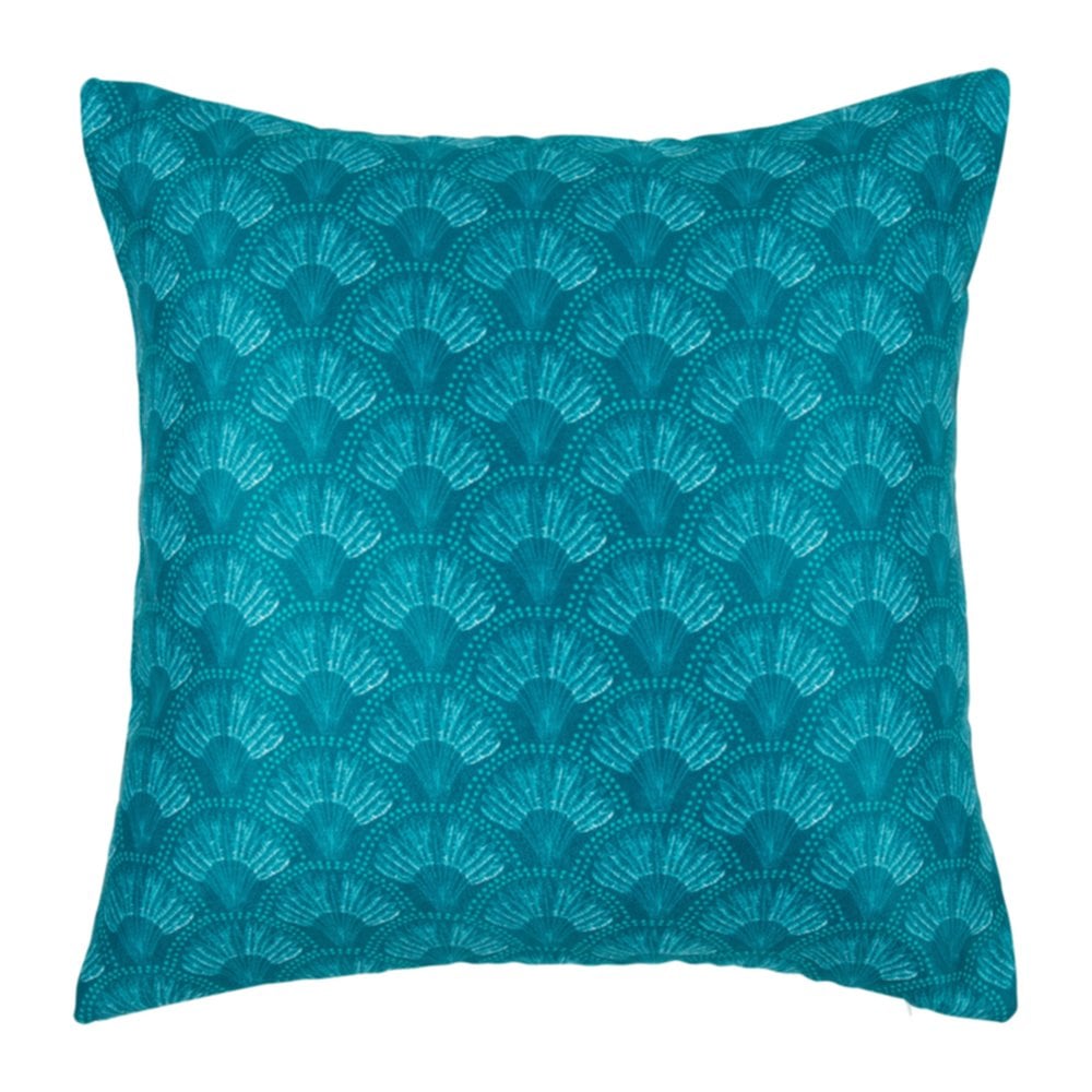 Housse de coussin carrée Ravinala 40 x 40 cm bleu - OSTARIA