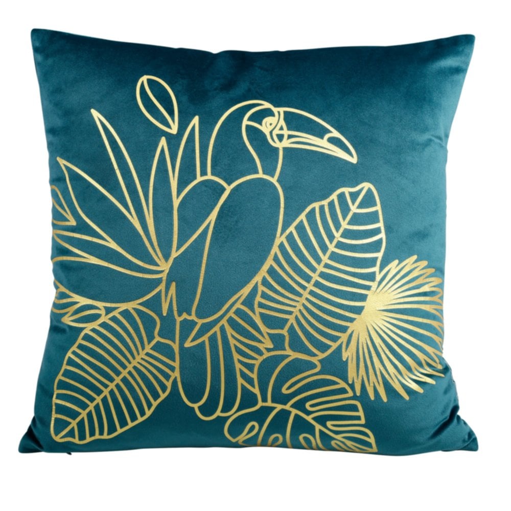 Housse de coussin carrée Toucan 40 x 40 cm vert - OSTARIA