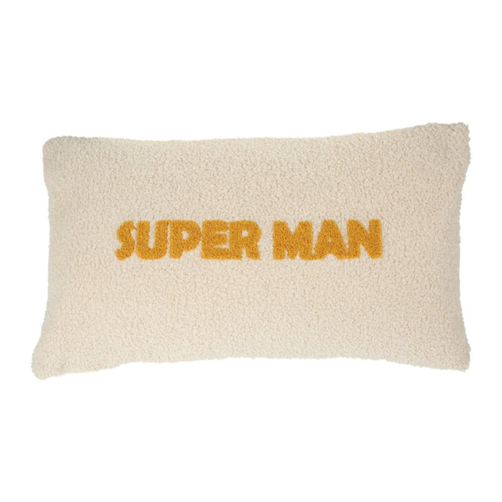 Coussin sherpa Superman jaune 30 x 50 cm