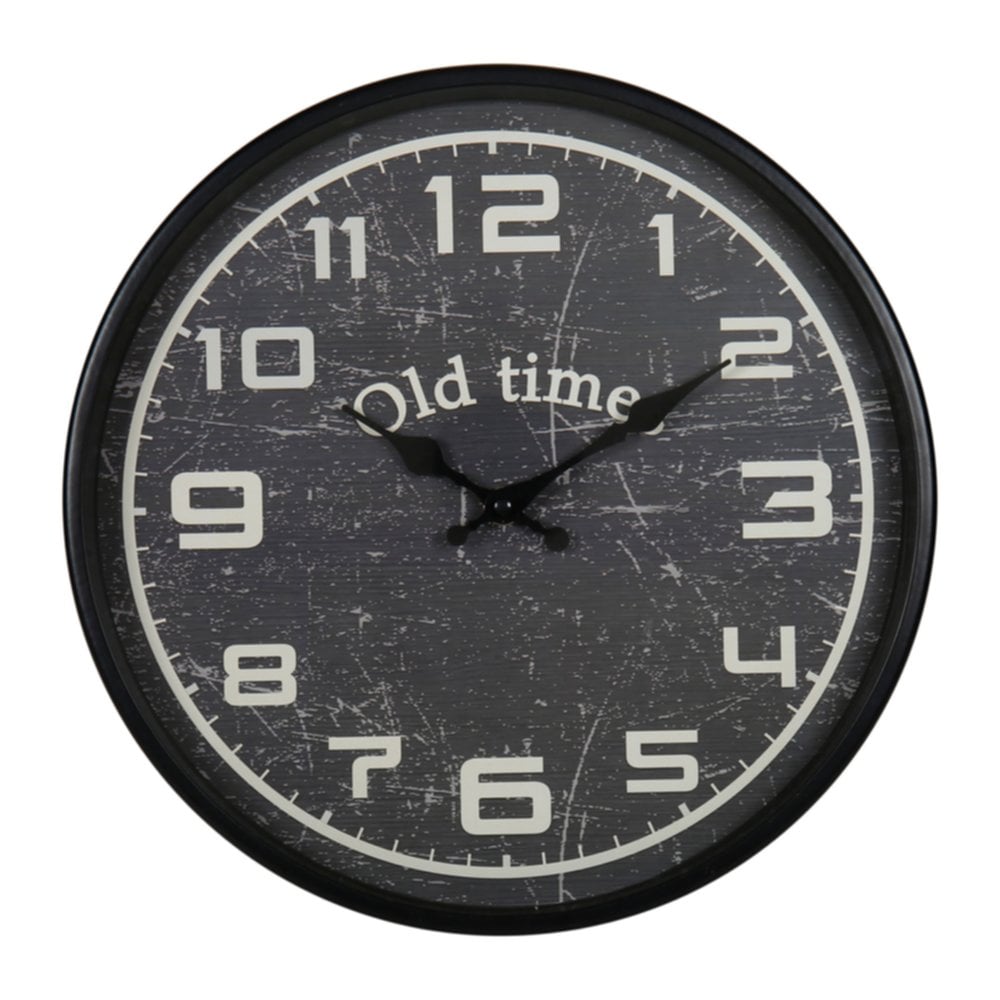 Horloge métal Old Times Ø30 cm noir - OSTARIA