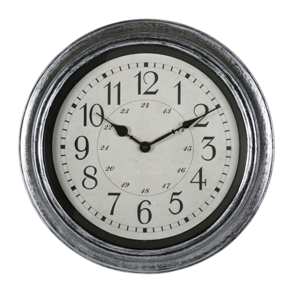 Horloge plastique Old School Ø40 cm gris - OSTARIA
