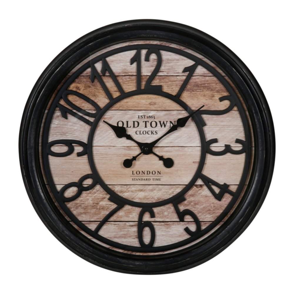 Horloge plastique Soho Ø50 cm noir - OSTARIA