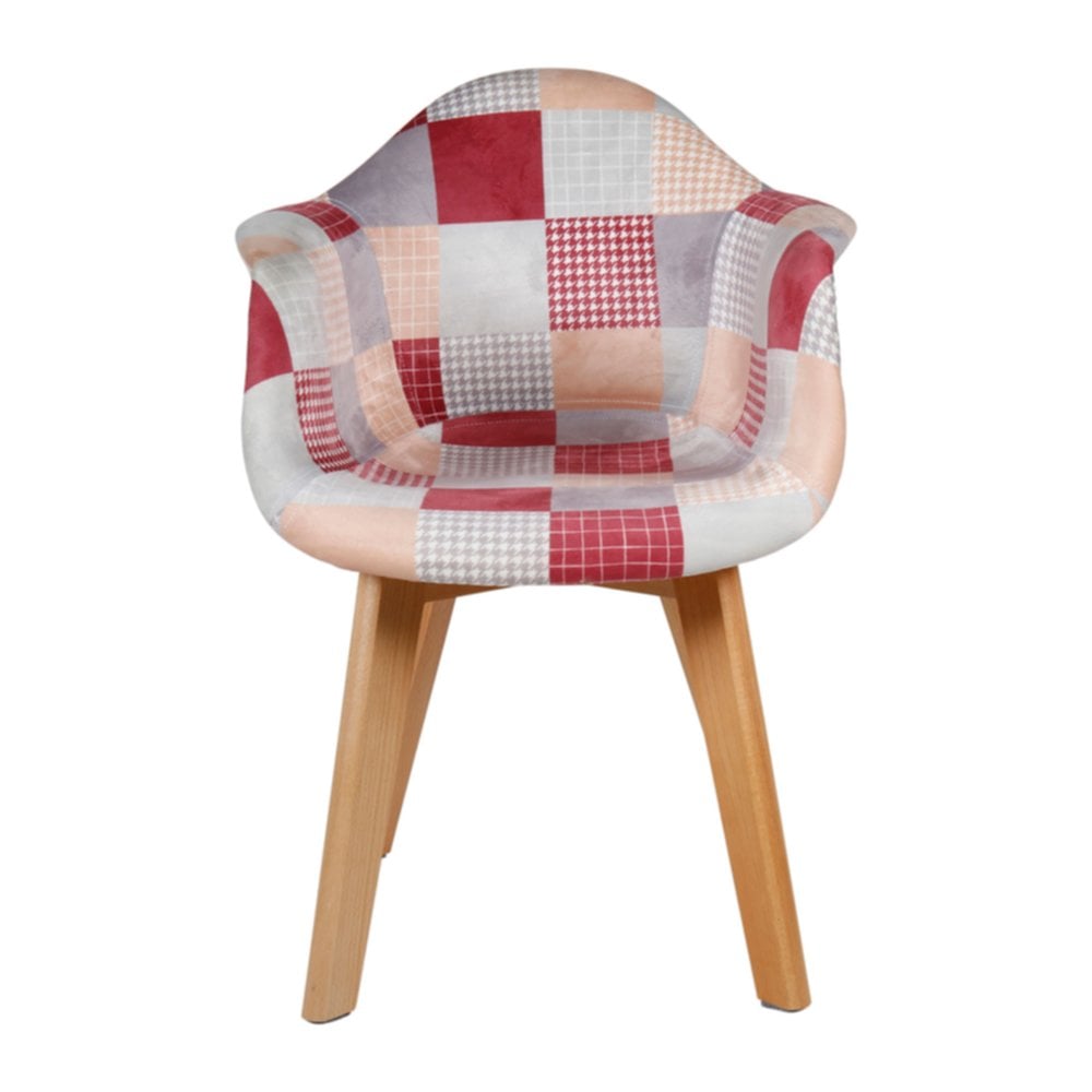 Fauteuil Lila patchwork 42 x 40 x 58 cm rose - OSTARIA