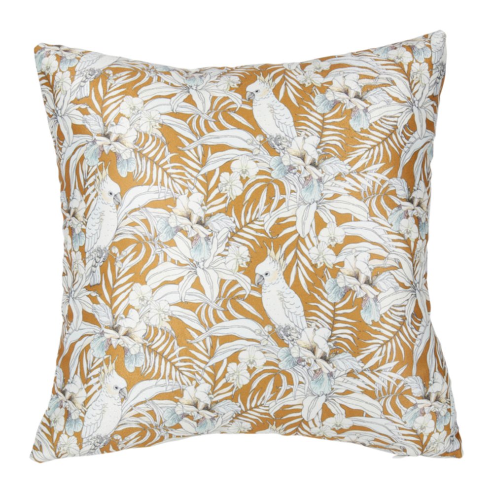 Housse de coussin carrée Tropical 40 x 40 cm moutarde - OSTARIA