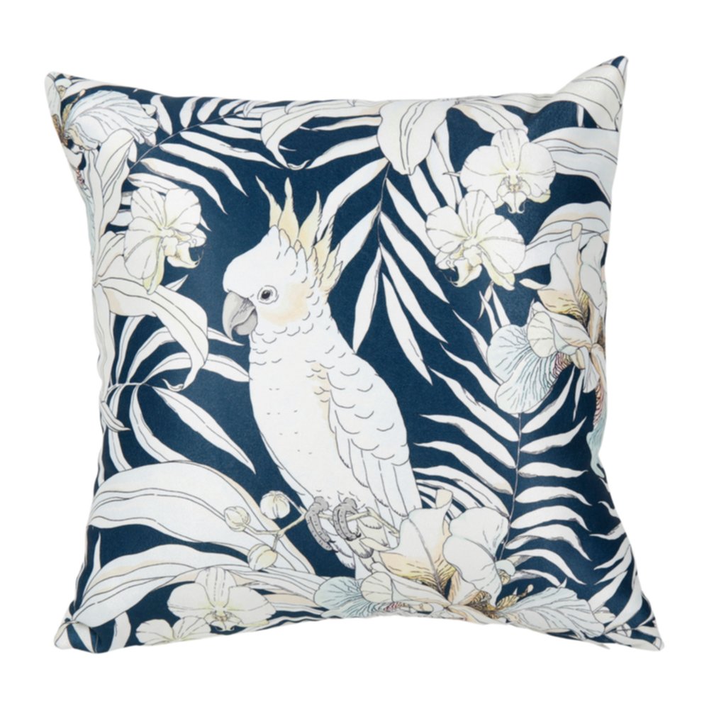 Housse de coussin carrée Tropical 40 x 40 cm bleu - OSTARIA