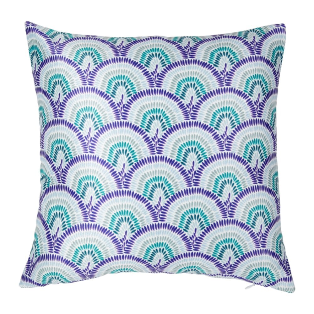 Housse de coussin carrée Rosace 40 x 40 cm bleu/vert - OSTARIA