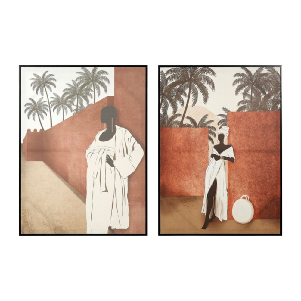 Toile encadrée African women 60 x 80 cm 2 assortis - OSTARIA