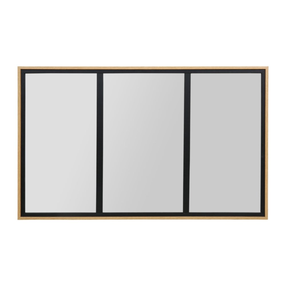 Miroir bois Cali 100 x 60 cm noir - OSTARIA