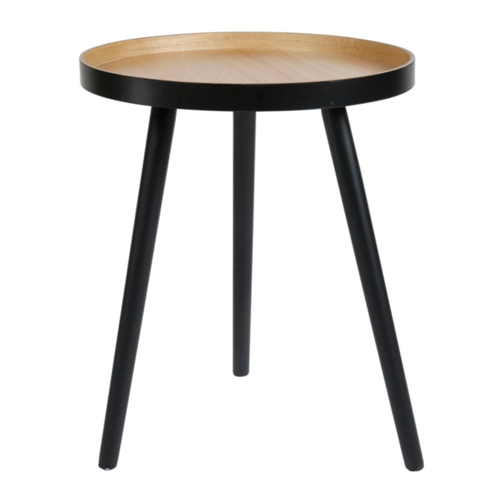 Table d'appoint tripode D40 x H49 cm bois noir/doré - OSTARIA 