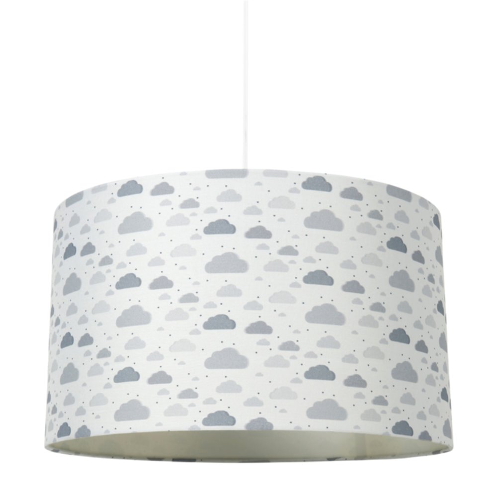 Suspension en tissu imprimé Brume Ø40 cm blanc - OSTARIA