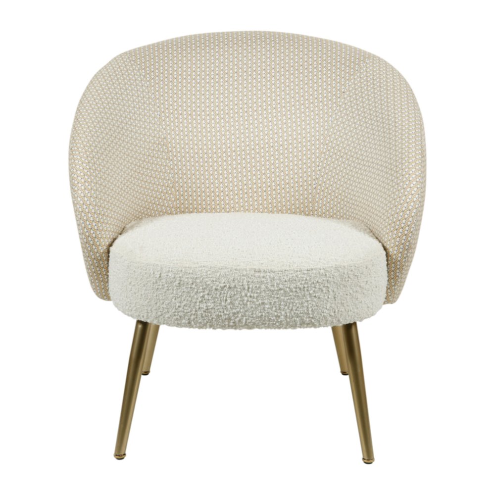 Fauteuil Raphael Bouclette 62,5 x 52 x 78 cm beige/blanc - OSTARIA