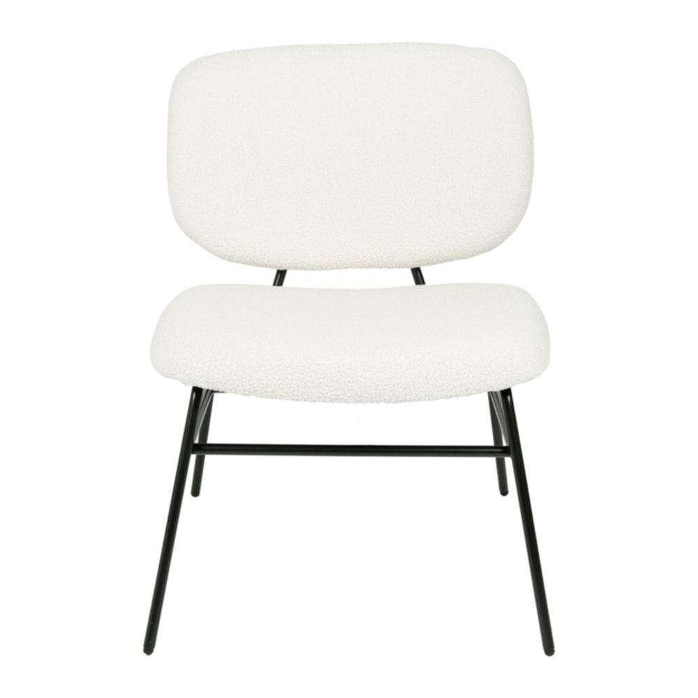 Fauteuil Bouclette Sulli Blanc 75x55x55cm