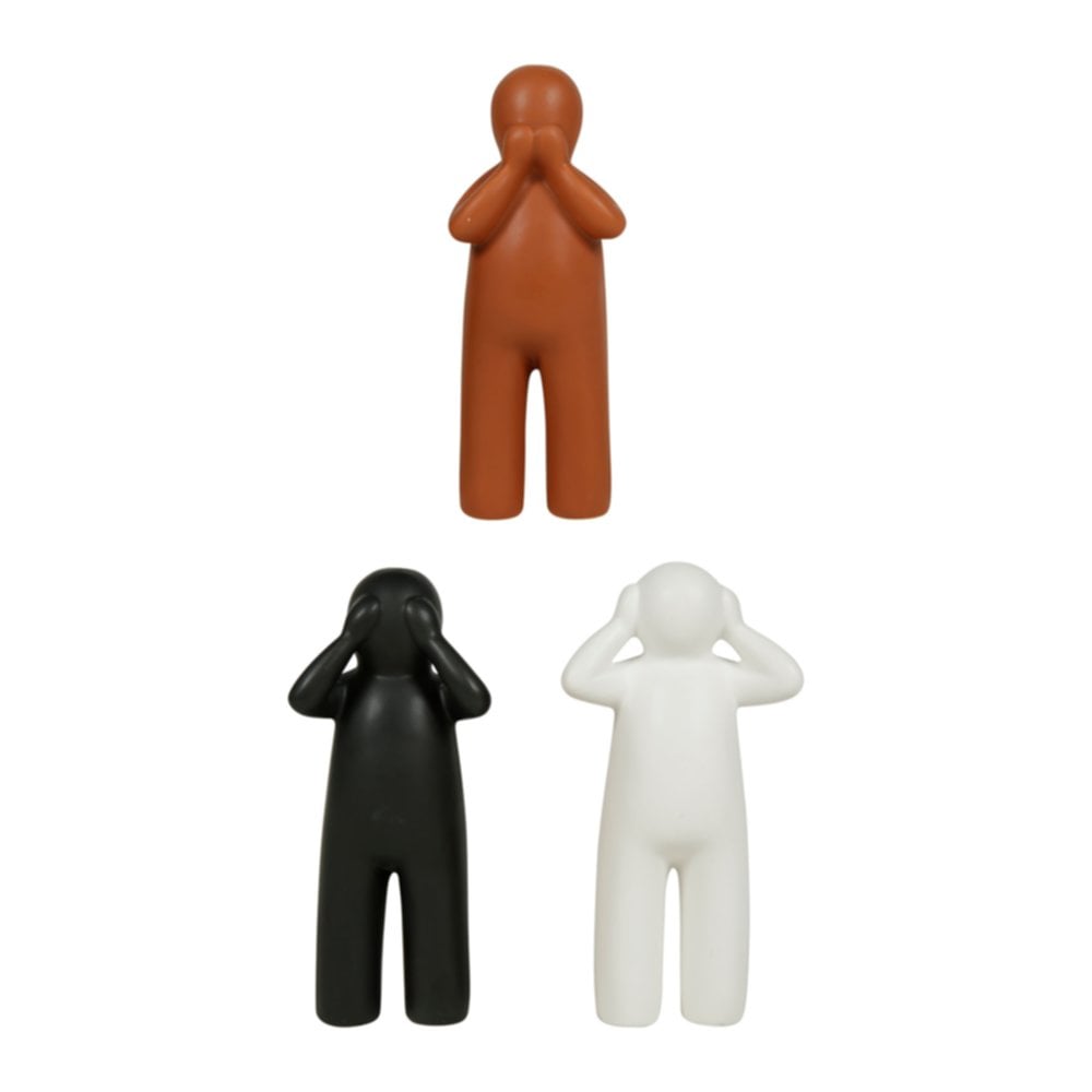 Set de 3 statuettes colorées en céramique 19 x 5 x 15 cm - OSTARIA