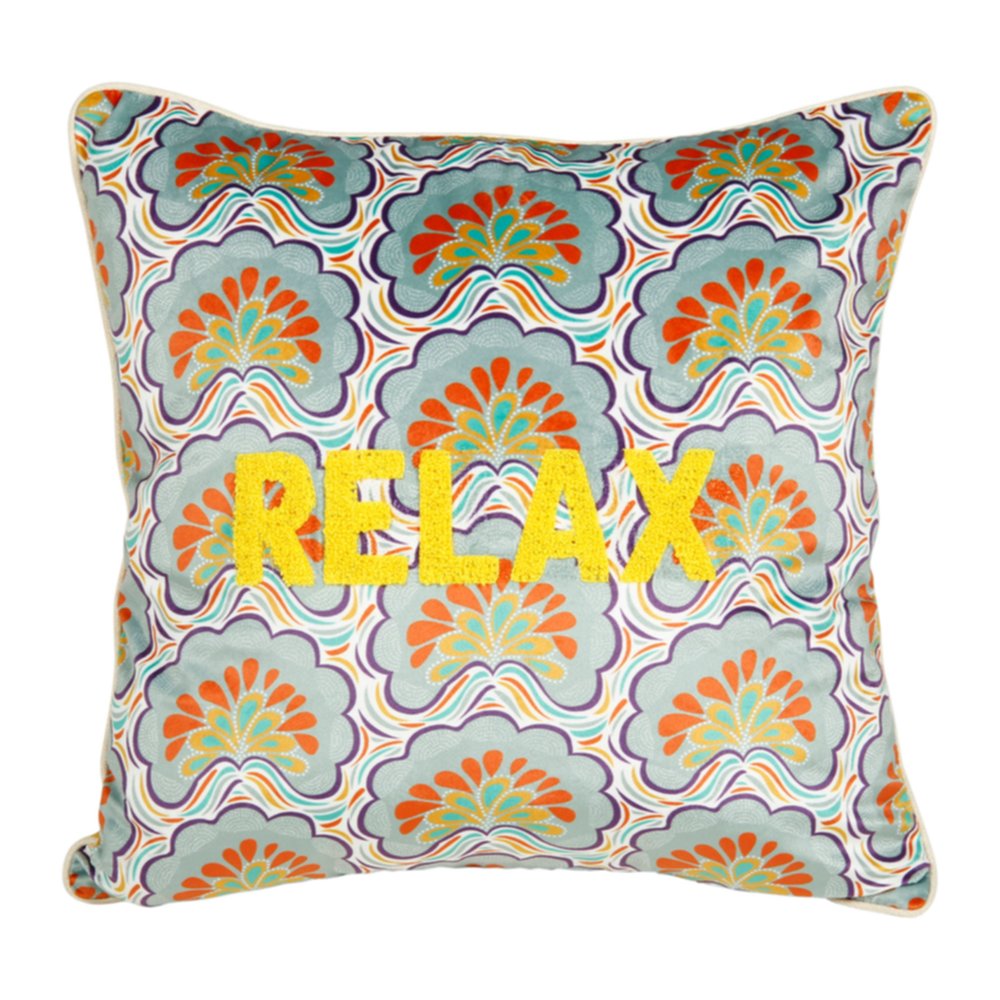 Coussin Relax tufté jaune 45 x 45 cm multicolor - OSTARIA