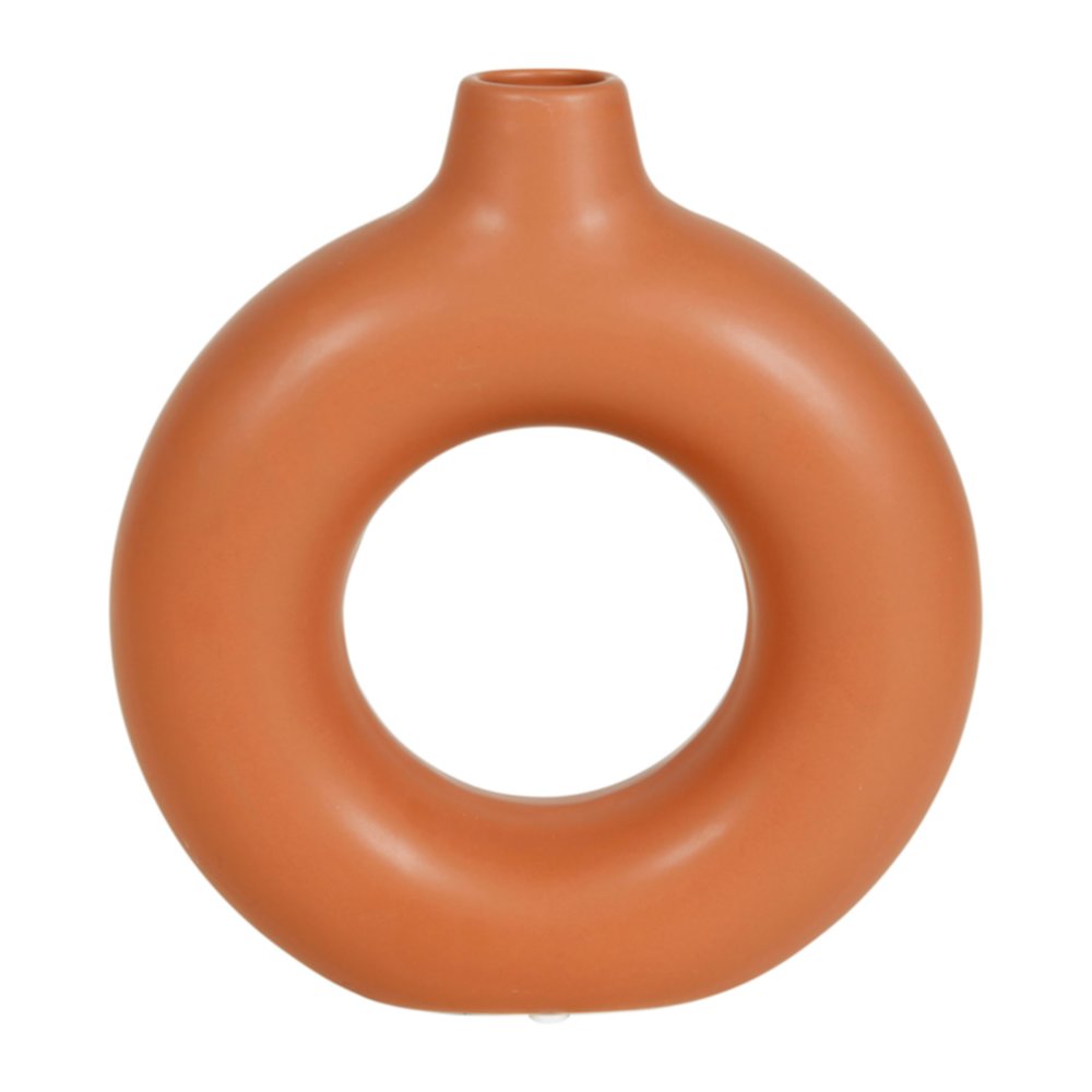 Vase Cercle 21 x 6,5 x 22,5 cm céramique terracotta - OSTARIA