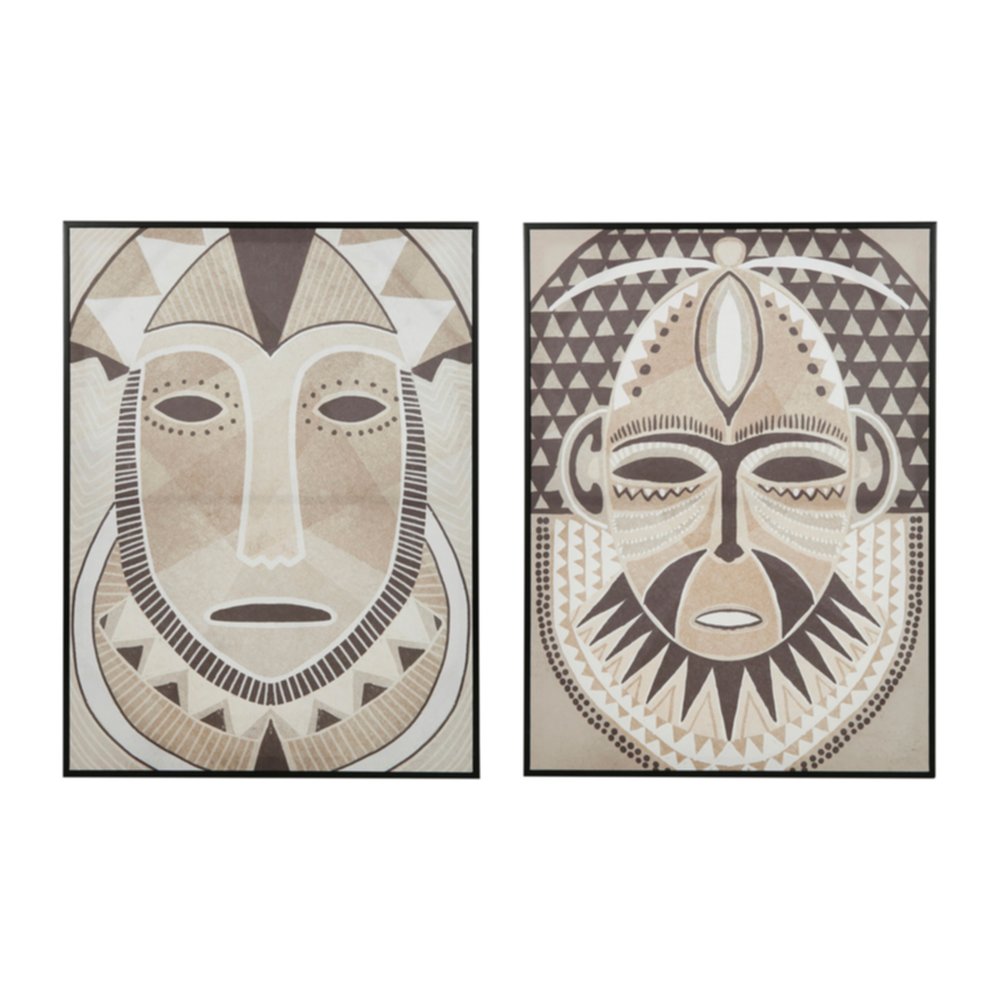 Toile encadrée Masque 60 x 80 cm 2 assortis - OSTARIA