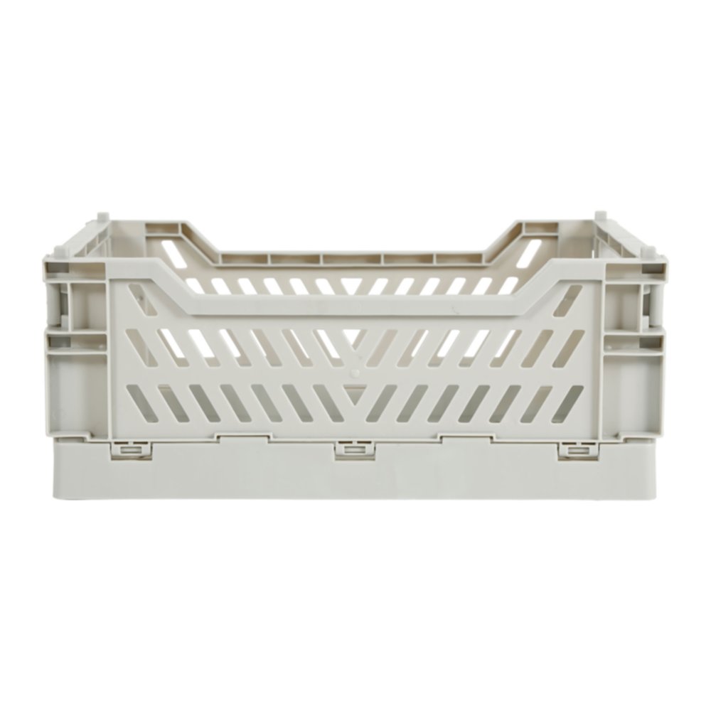 Caisse de rangement pliable 25,5 x 10 x 10 cm plastique grise - OSTARIA