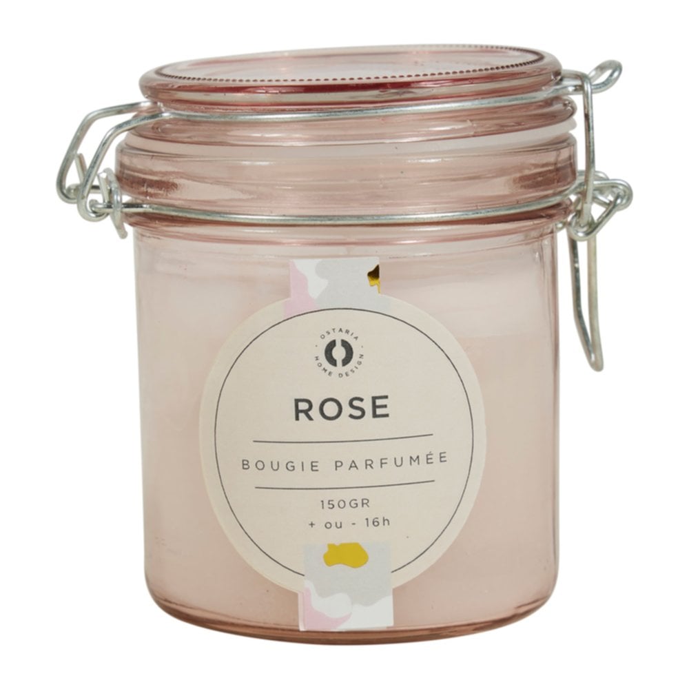 Bougie en pot parfumée Rose M D8 x H10 cm - OSTARIA