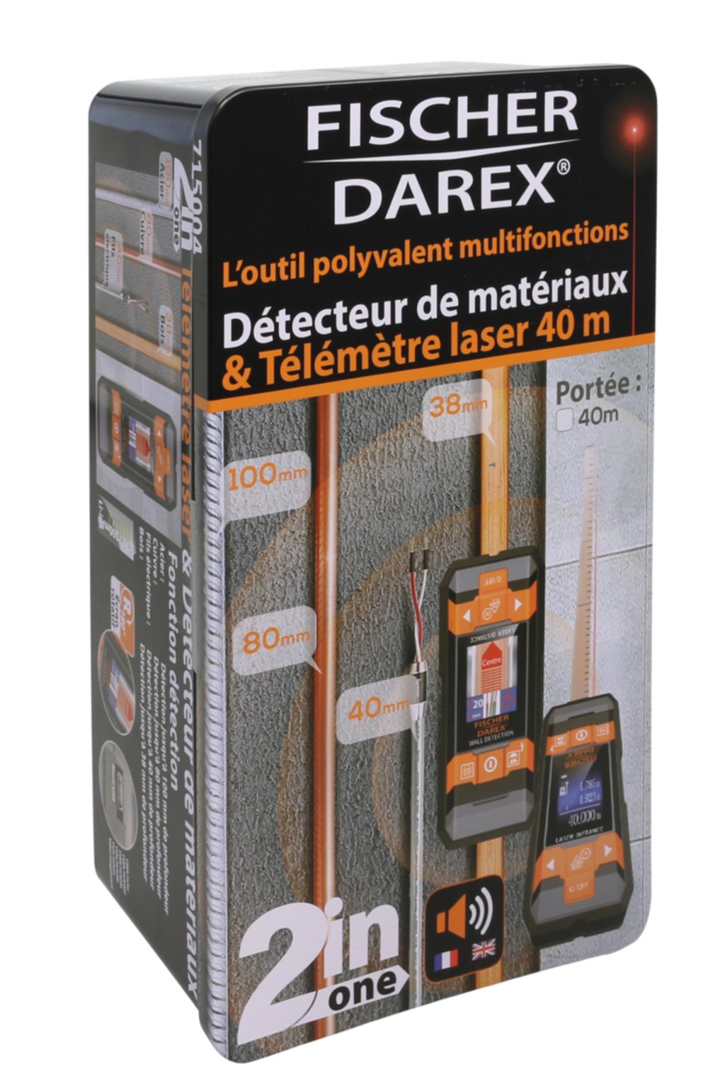Détecteur de materiaux/télémètre à laser 40 m - FISCHER DAREX
