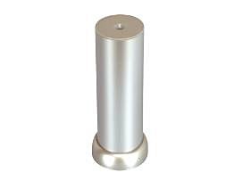 Pied cylindre d38 haut 120 reglable plastique gris alu