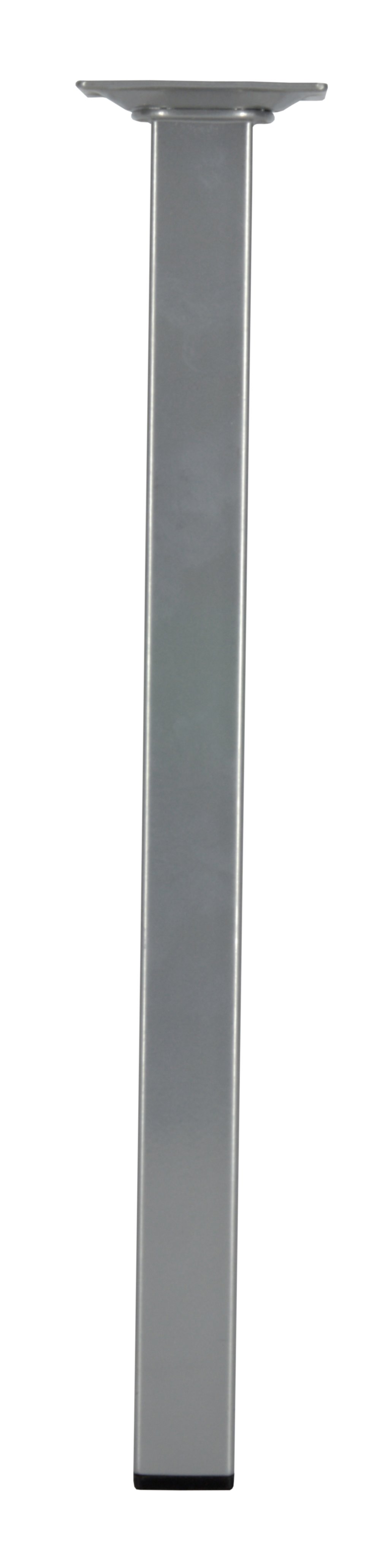 Pied carré acier gris alu, H.350mm 25x25mm - CIME