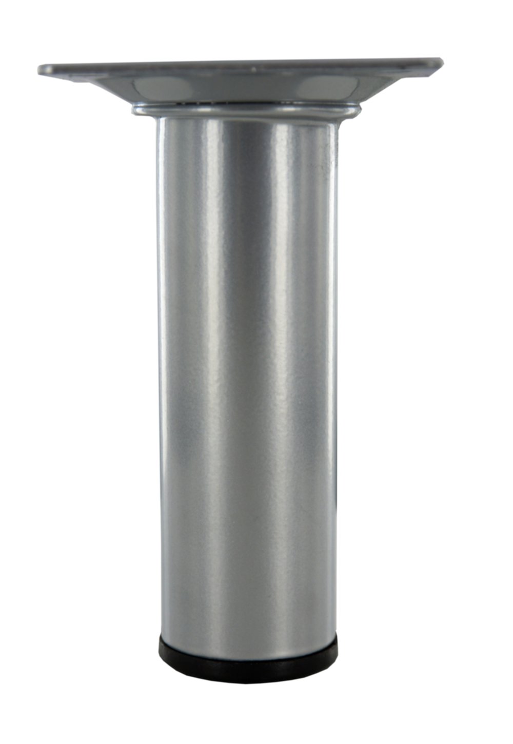 Pied rond. Platine 60 x 60 mm Ø30 mm Acier gris aluminium H100 mm - CIME