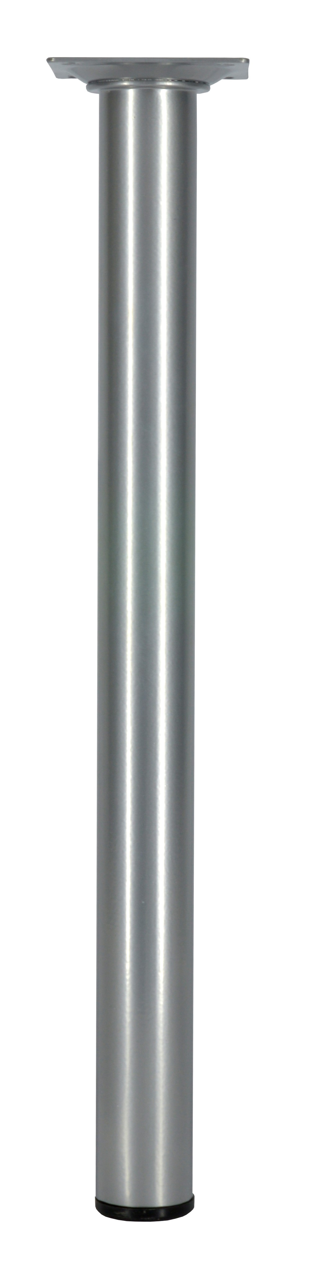 Pied rond. Platine 60 x 60 mm Ø30 mm Acier gris aluminium H350 mm - CIME