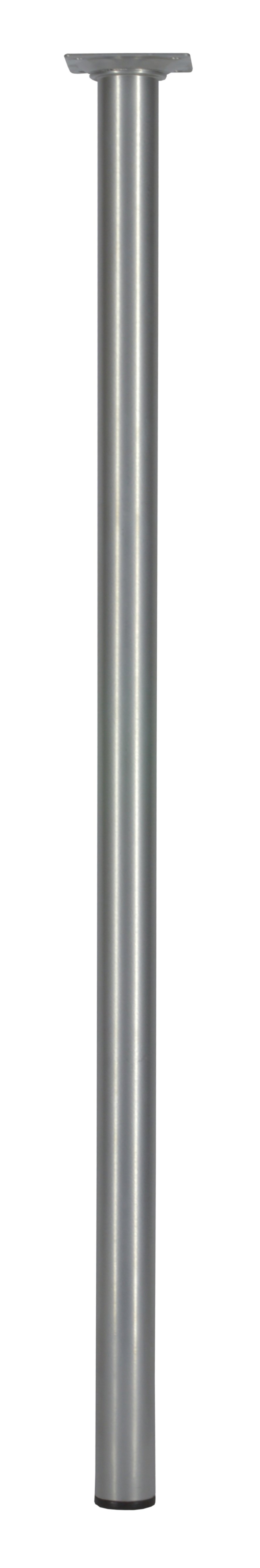 Pied rond. Platine 60 x 60 mm Ø30 mm Acier gris aluminium H700 mm - CIME