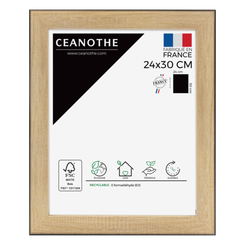 Cadre photo Newton bois noir 24x30cm - CEANOTHE