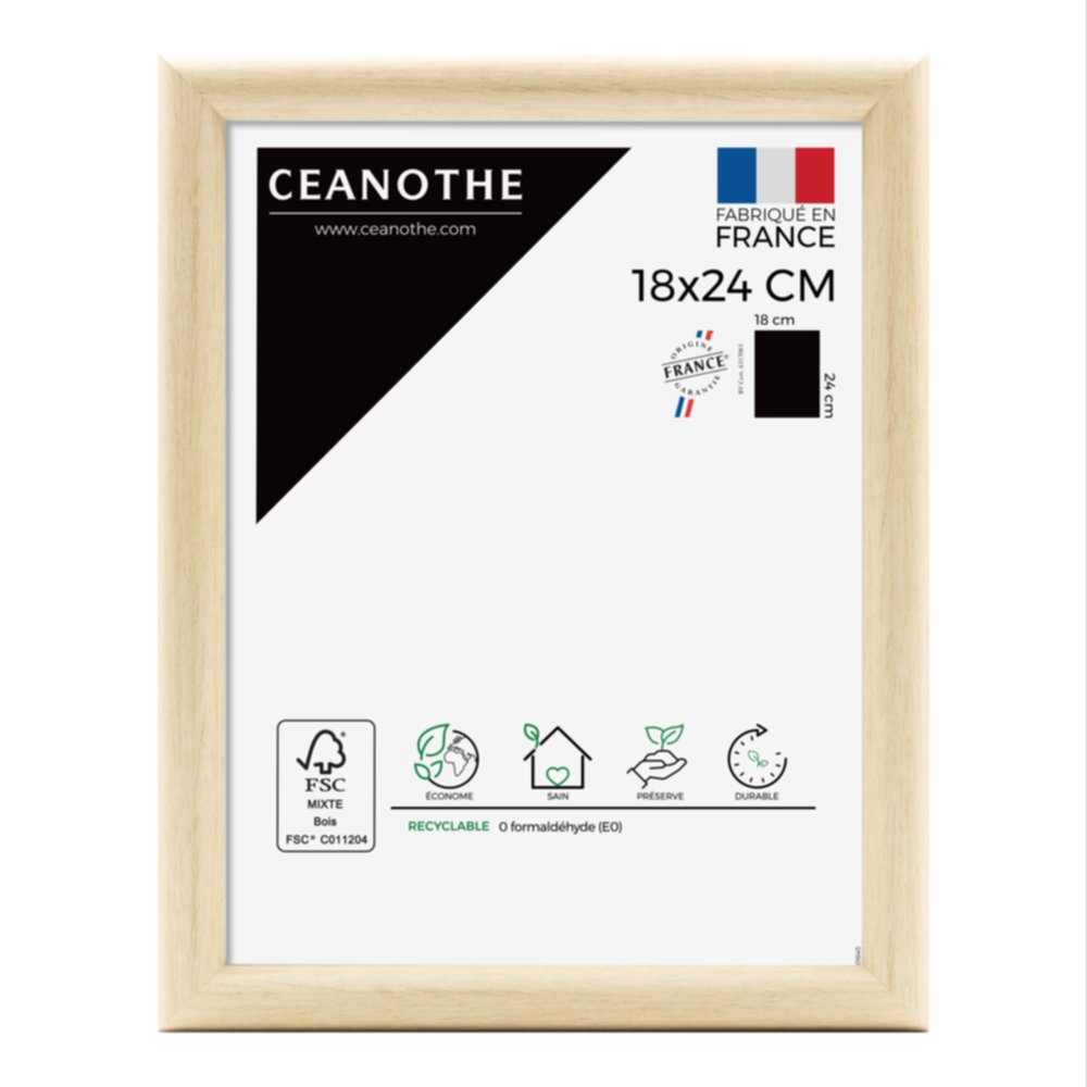 Cadre photo Shelter bois clair 18x24cm - CEANOTHE