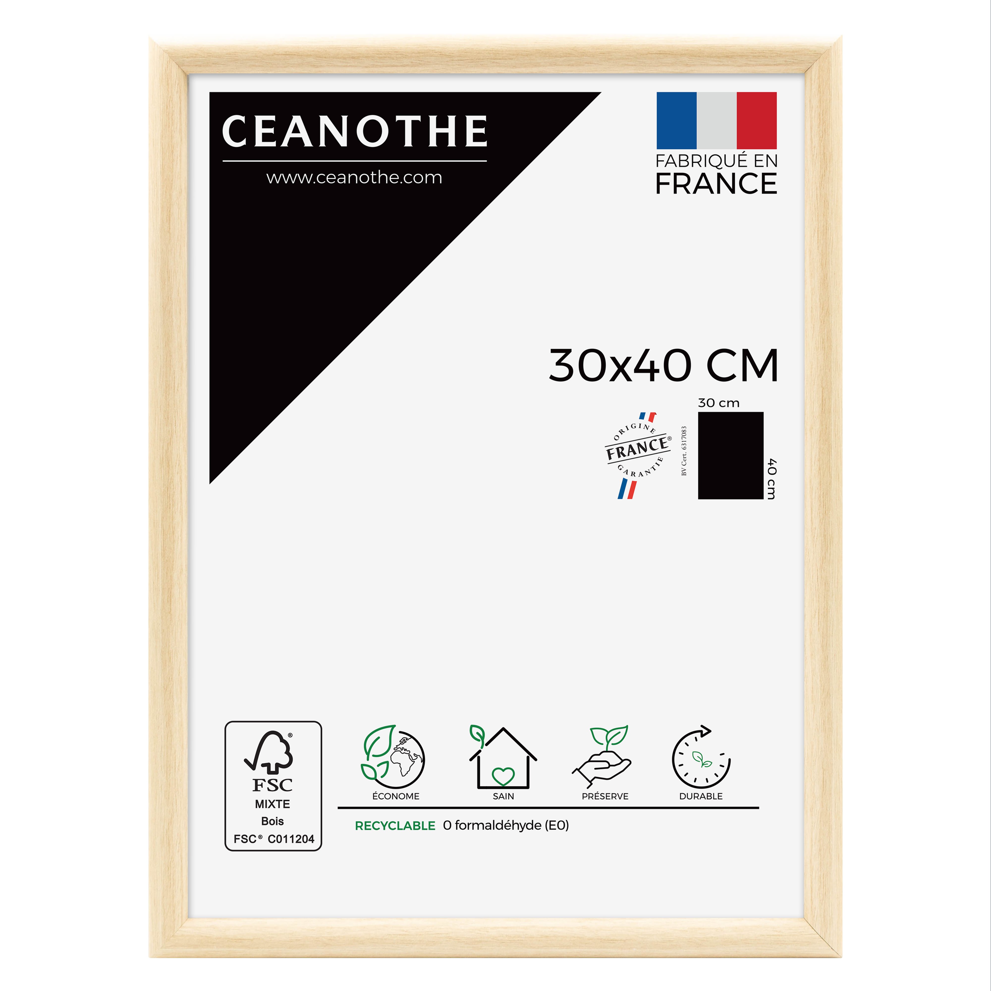 Cadre photo Shelter bois clair 30x40cm - CEANOTHE