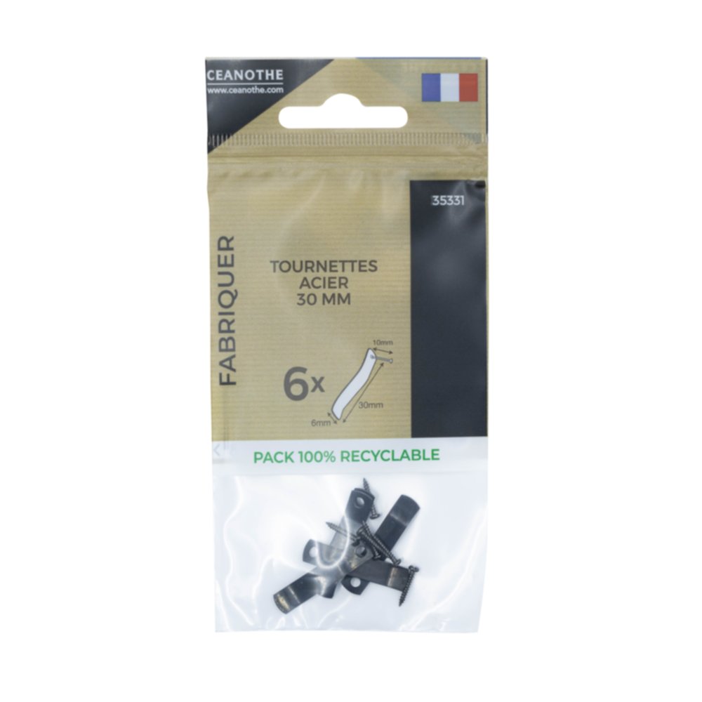 Sachet 6 tournettes acier 30mm - CEANOTHE