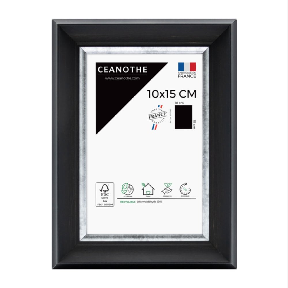 Cadre photo Pandore noir argent 10x15cm - CEANOTHE