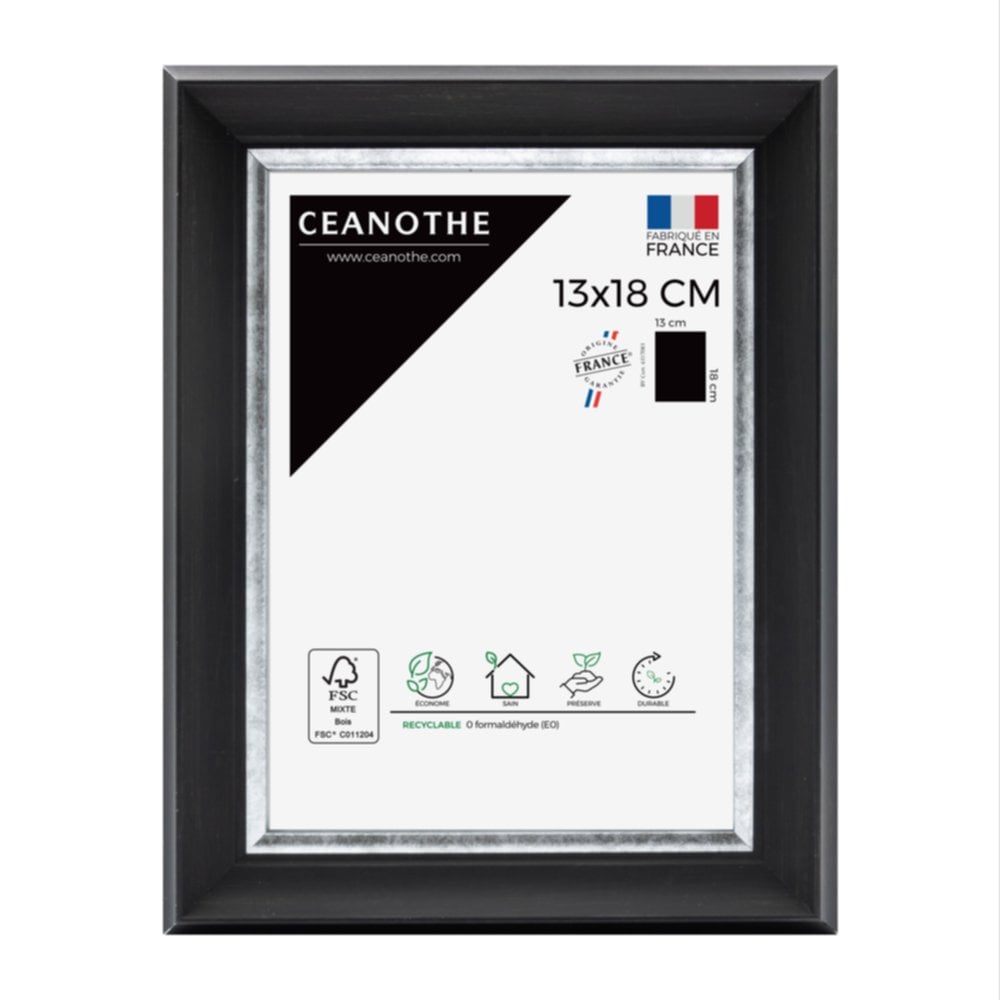 Cadre photo Pandore noir argent 13x18cm - CEANOTHE