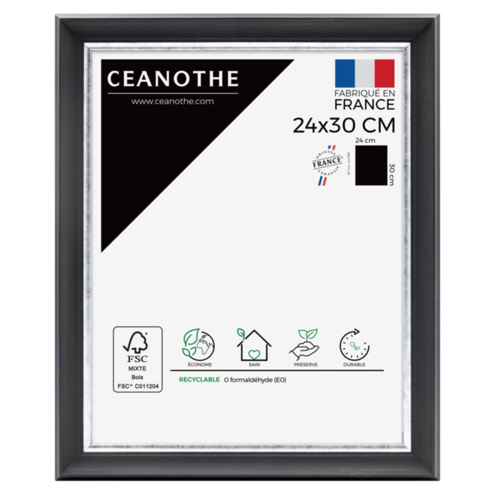 Cadre photo Pandore noir argent 24x30cm - CEANOTHE