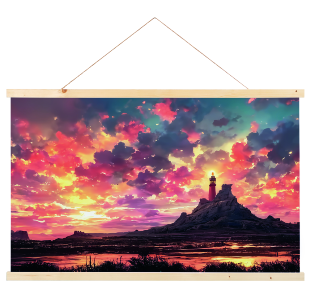 Toile suspendue Coucher de soleil 65 x 97 cm - CEANOTHE