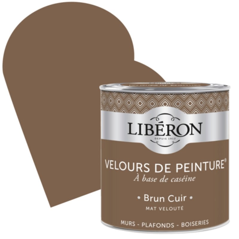 Velours de peinture Brun Cuir mat 0,125 L - LIBERON