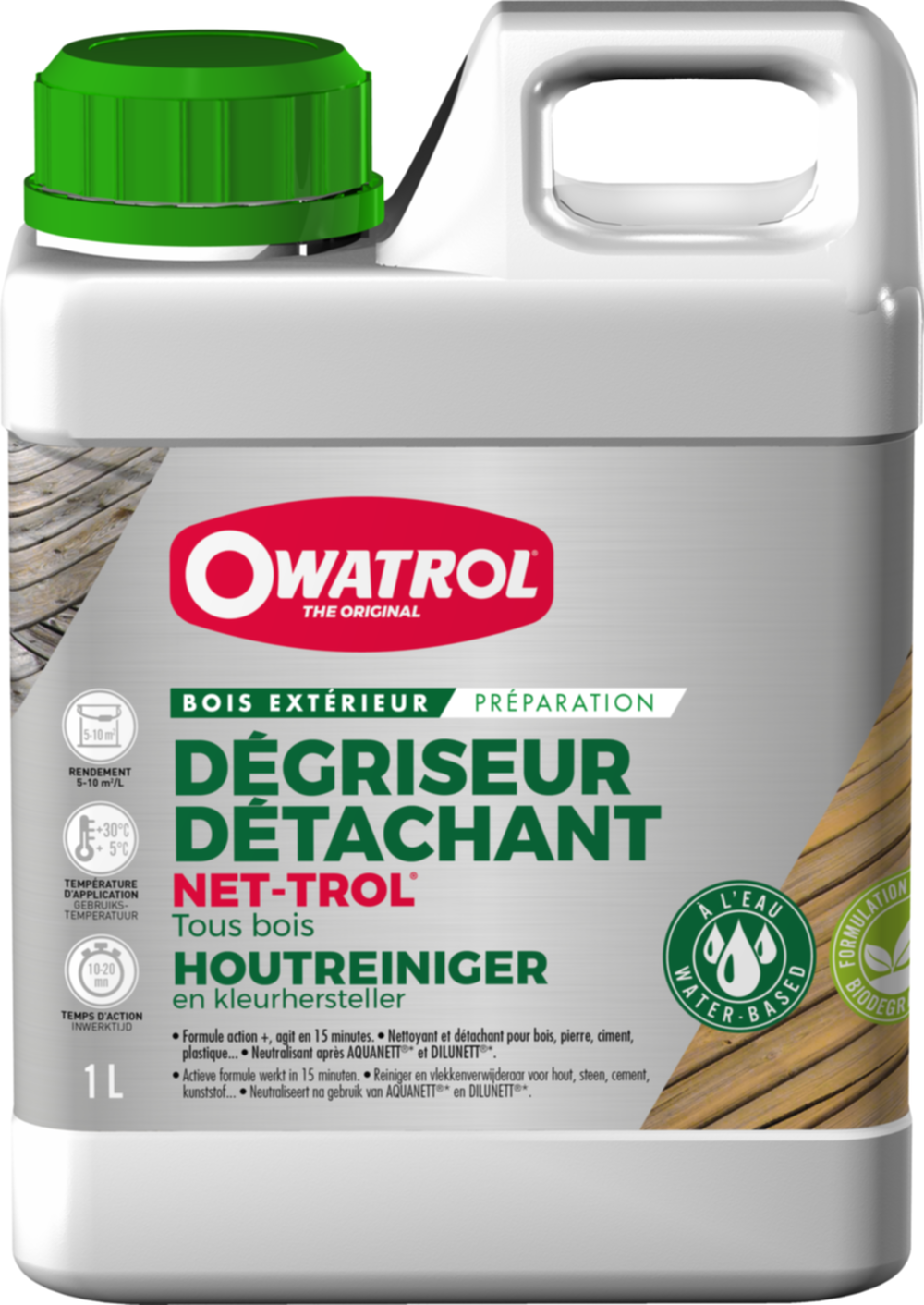 Dégriseur neutralisant gélifié Net-Trol bois 1 L - OWATROL