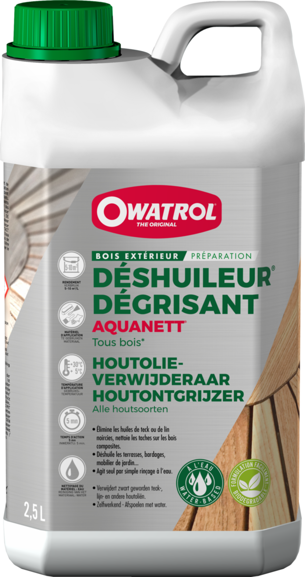 Déshuileur dégriseur gélifié Aquanett bois 2,5 L - OWATROL